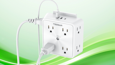 protect-and-power:-tessan-surge-protector-outlet-extender-with-green-charging